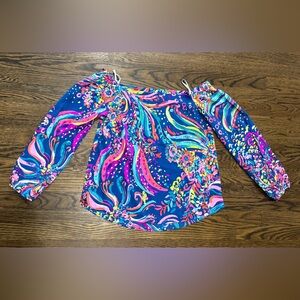 Lilly Pulitzer size Medium- Adira Silk Off Shoulder Top Beach Loot